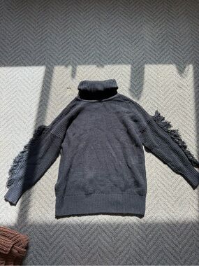 Mud Pie Black Ribbed Knit Turtleneck Sweater